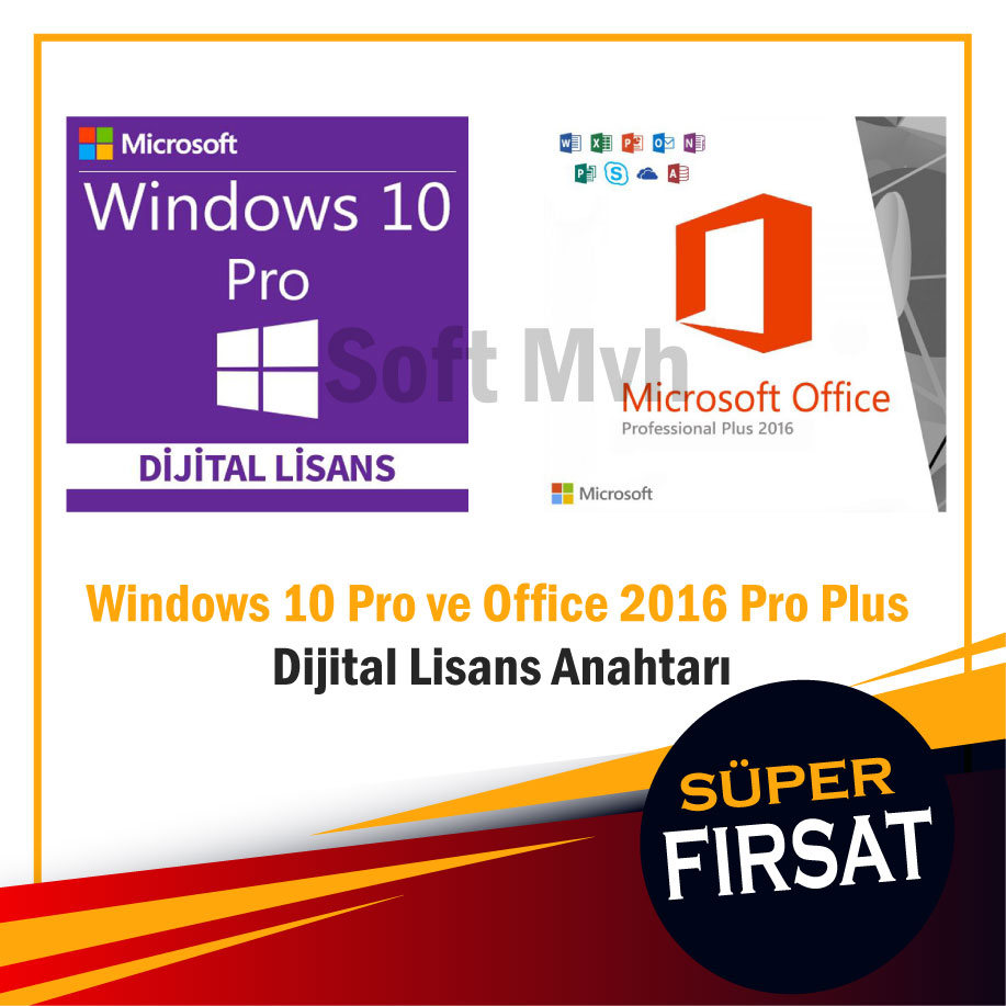 Windows 10 Pro ve Office 2016 Pro Plus Dijital Lisans Anahtarı
