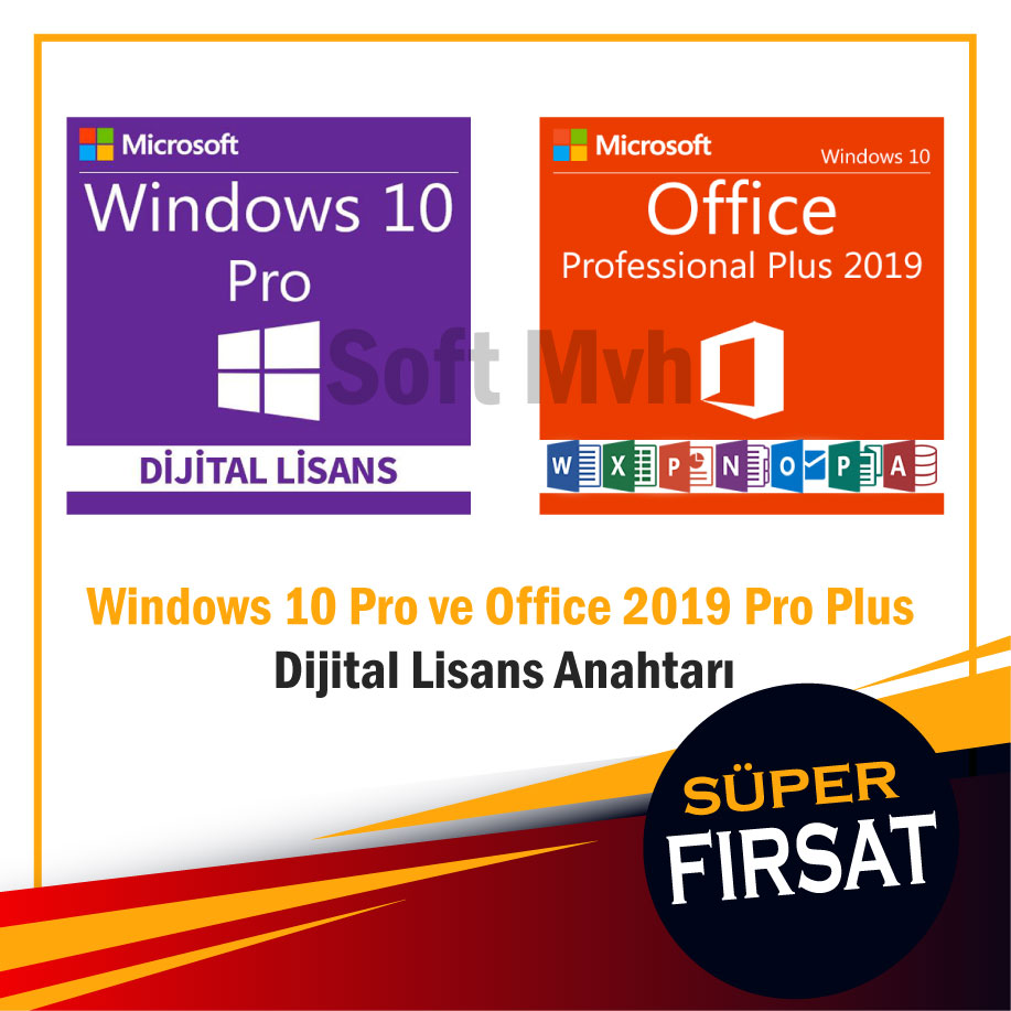 Windows 10 Pro ve Office 2019 Pro Plus Dijital Lisans Anahtarı